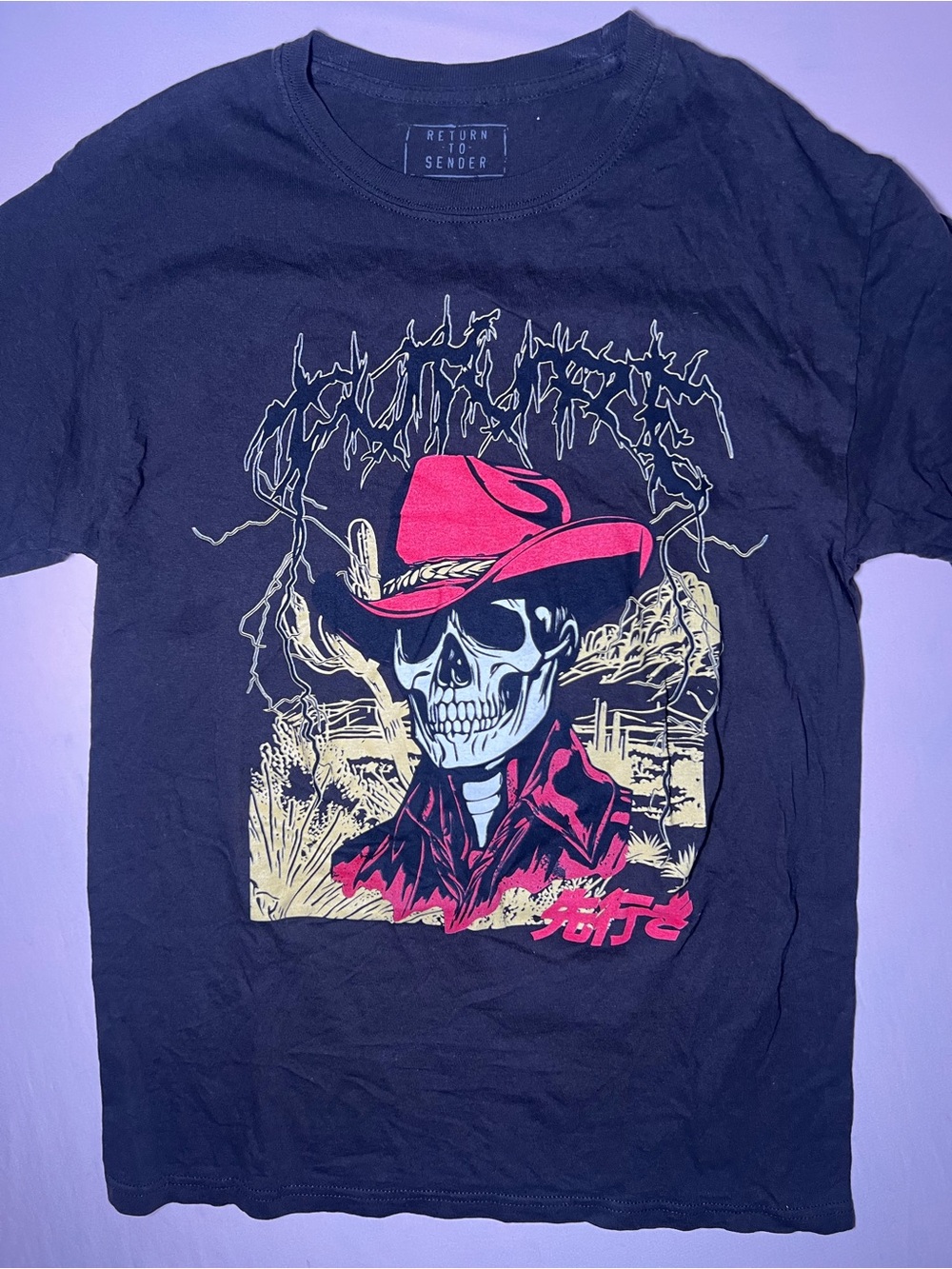 Return to sender Graphic Skull Cowboy T-Shirt